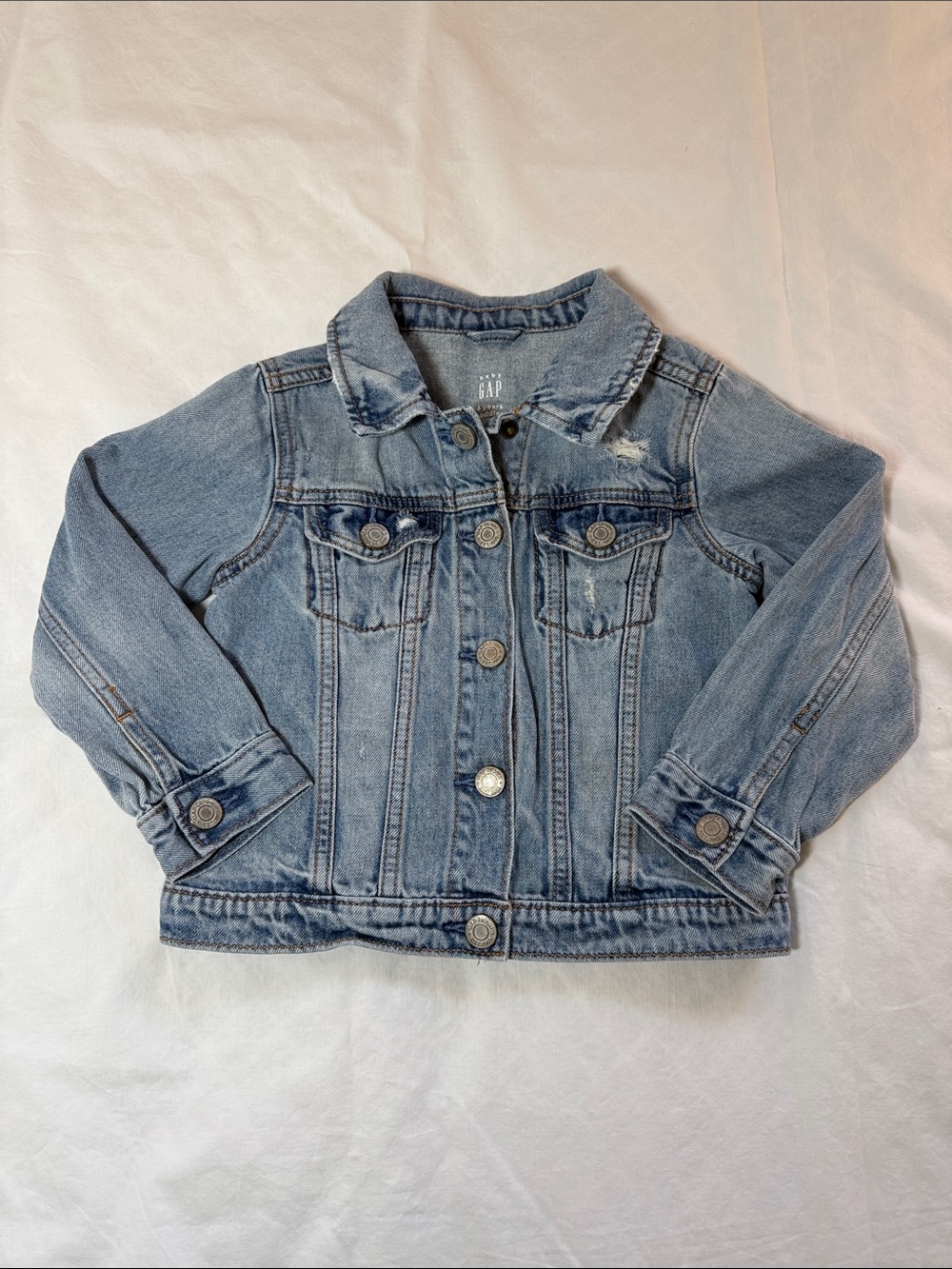 GAP Kids Light Blue Denim Jacket with Snap Front Size 4T